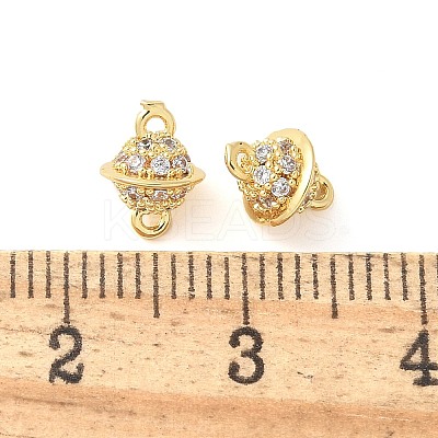 Brass Micro Pave Cubic Zirconia Connector Charms KK-U056-36G-1