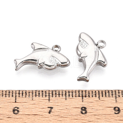 304 Stainless Steel Shark Pendants STAS-T069-09S-1