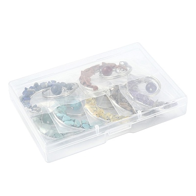 7Pcs Natural & Synthetic Mixed Stone Keychains KEYC-FS00049-1