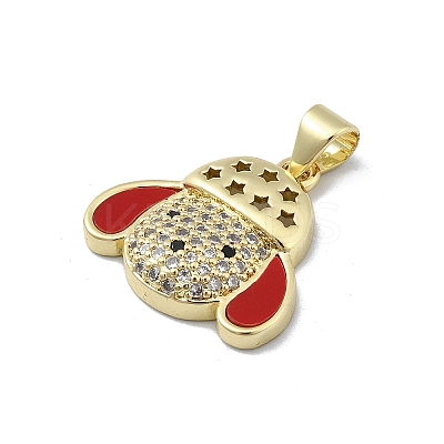 Brass Micro Pave Clear Cubic Zirconia Pendants KK-A221-02C-G-1