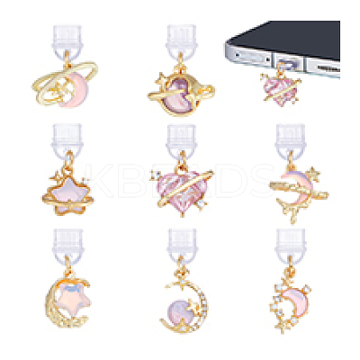 8Pcs 8 Styles PVC Mobile Dustproof Plugs HJEW-PH02326-1