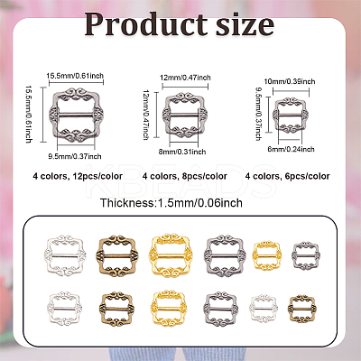 Mini Rectangle Shape Alloy Buckle Clasps FIND-FG0002-30-1