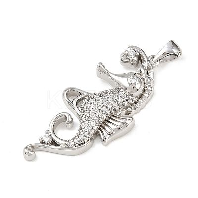 Ocean Brass Micro Pave Cubic Zirconia Pendants KK-K411-04A-P-1