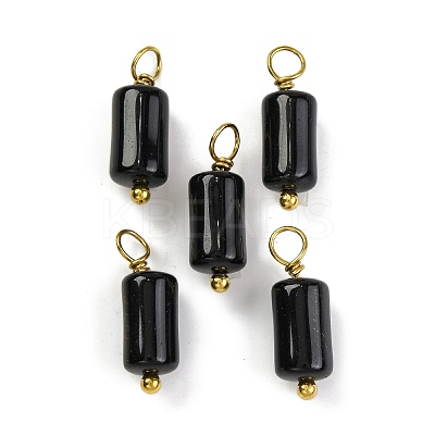 Natural Obsidian Cloumn Pendants STAS-H221-04G-08-1