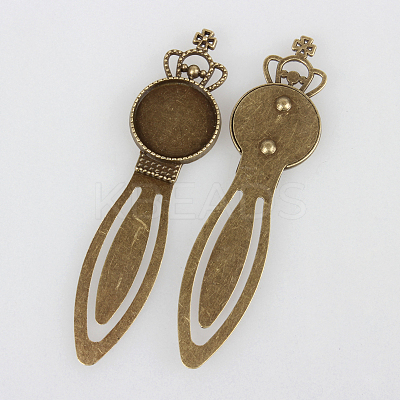 Iron Bookmark Cabochon Settings X-PALLOY-N0084-27AB-NF-1