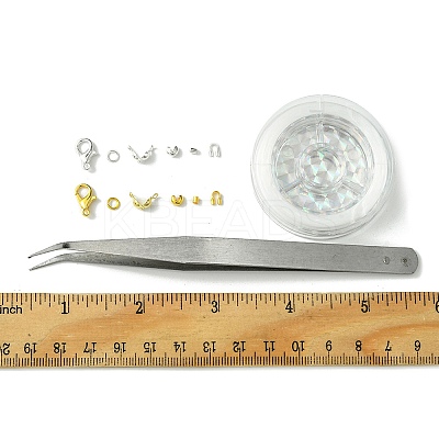 Brass and Iron Beeds with Strong Stretchy Beading Elastic Thread and Iron Beading Tweezers DIY-FS0005-74-1