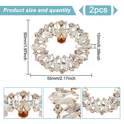 2Pcs Alloy Rhinestone Shoe Decoration AJEW-GO0001-87-1
