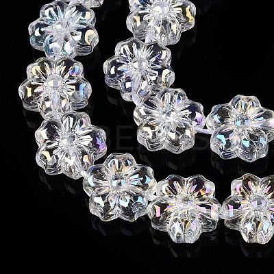 Transparent Electroplate Glass Beads Strands EGLA-N012-17-1