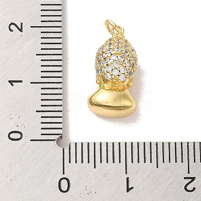 Brass Micro Pave Clear Cubic Zirconia Pendants KK-M278-05A-G-1