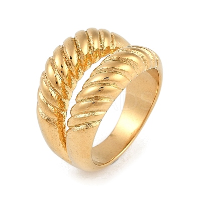Ion Plating(IP) 304 Stainless Steel Finger Rings RJEW-D083-12G-02-1