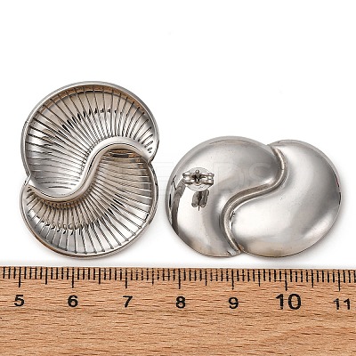 304 Stainless Steel Vortex Spiral Stud Earrings EJEW-C148-01P-1