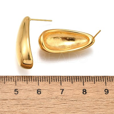 Ion Plating(IP) 304 Stainless Steel Teardrop Stud Earrings for Women EJEW-K244-10G-1