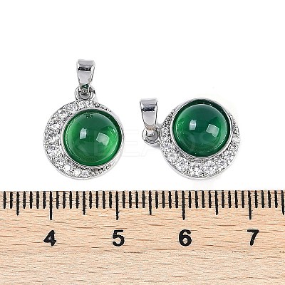 Natural Green Onyx Agate(Dyed & Heated) Pendants KK-U043-53P-02-1