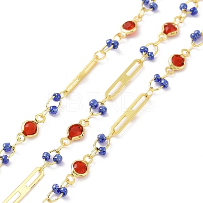 Real 18K Gold Plated Brass Oval & Flat Round Link Chains CHC-F844-10D-1