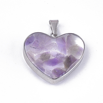 Natural Amethyst Pendants STAS-T043-01H-1