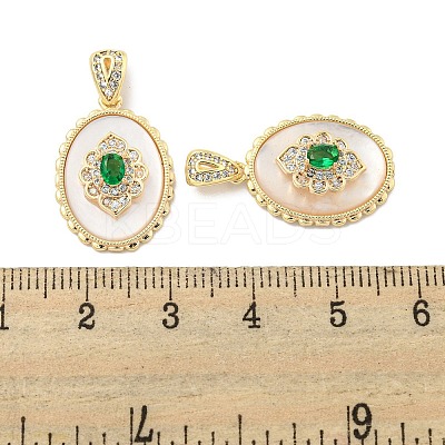 Brass Micro Pave Clear Cubic Zirconia Pendants KK-L211-007G-1
