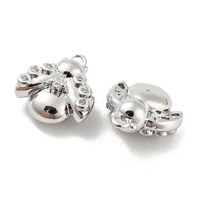 Brass Micro Pave Cubic Zirconia Charms KK-E090-02P-1