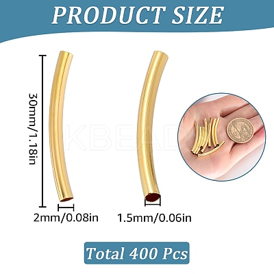 400Pcs Brass Tube Beads KK-SC0005-06G-1