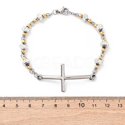 201 Stainless Steel Link Chain Bracelets BJEW-A032-02GP-02-1