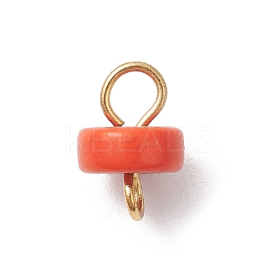 Disc Dyed Synthetic Turquoise Heishi Connector Charms PALLOY-JF04247-02-1