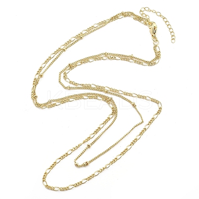 Brass Double Layer Necklaces NJEW-D302-53G-1