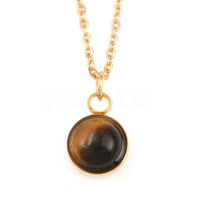 Natural Mixed Stone Pendant Necklaces NJEW-JN05489-02-1