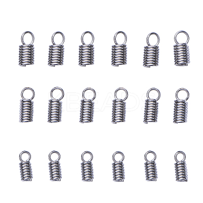 30Pcs 3 Size 304 Stainless Steel Coil Cord Ends STAS-CJ0001-152-1