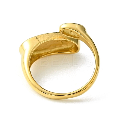 Ion Plating(IP) 304 Stainless Steel Oval Open Cuff Ring RJEW-Z028-01G-1