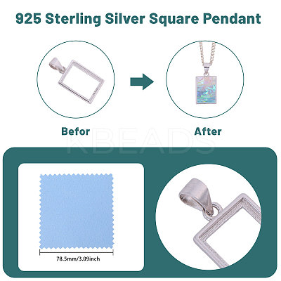 1Pc 925 Sterling Silver Pendant Cabochon Settings STER-BC0002-77B-1