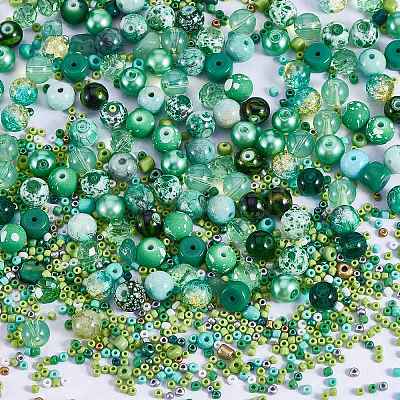 2 Bag Glass Round Beads Set JX547K-1