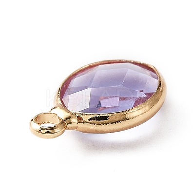 Faceted Glass Pendants LS-KK-WH0046-59G-06-1