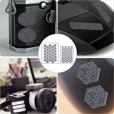 8Pcs 2 Styles PEVA Rubber Anti-Slip Hexagonal Phone Grip Tape Stickers for Phones AJEW-SP0002-64B-01-1