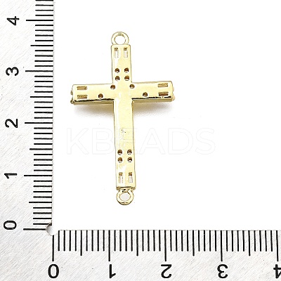 Brass Micro Pave Clear Cubic Zirconia Religion Crucifix Cross Connector Charms LS-KK-Z100-22G-01-1