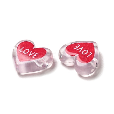 Printed Transparent Acrylic Beads OACR-P017-B04-1