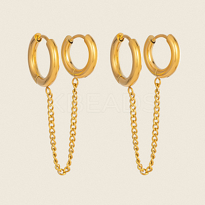 304 Stainless Steel Double Hoop Earrings for Women XJ9052-1-1