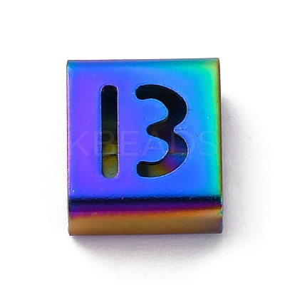 Ion Plating(IP) 304 Stainless Steel Square Slide Charms STAS-L132-12B-M-1