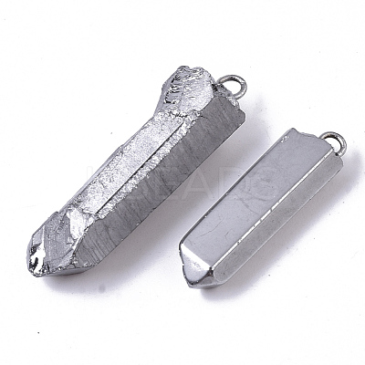PVD Vacuum Plating Natural Quartz Crystal Pendants G-R461-07F-1
