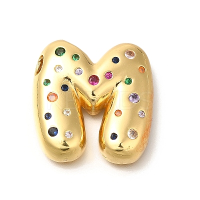 Brass Cubic Zirconia Pendants KK-M295-13G-M-1