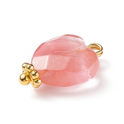 Cherry Quartz Glass Charms PALLOY-JF01863-05-1