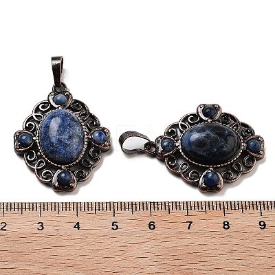 Natural Sodalite Rhombus Pendants G-K363-02R-09-1