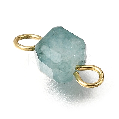 Natural Colorful Tourmaline Faceted Table Cut Cube Links Connector Charms PALLOY-JF04368-01-1