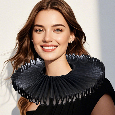Detachable Lady's Gauze Fake Collar AJEW-WH20042-91G-1