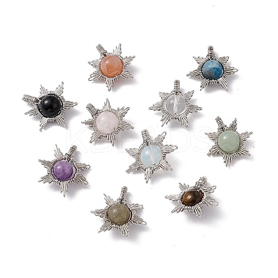 Natural & Synthetic Mixed Gemstone Pendants G-G983-03P-1