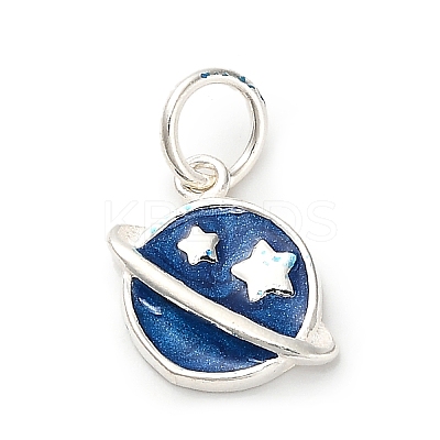 925 Sterling Silver Blue Enamel Pendants STER-C014-02C-S-1