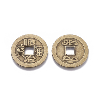 Tibetan Style Alloy Chinese Coin Pendants LS-PALLOY-WH0060-01D-NF-1