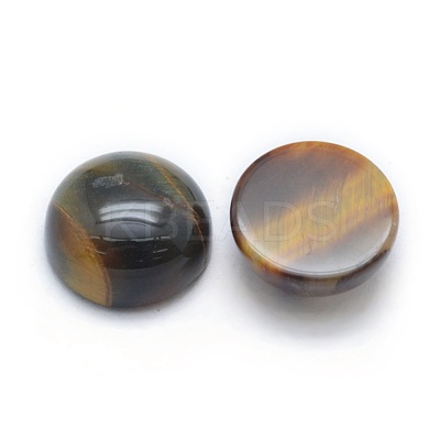 Natural Tiger Eye Cabochons G-P393-R12-10mm-1