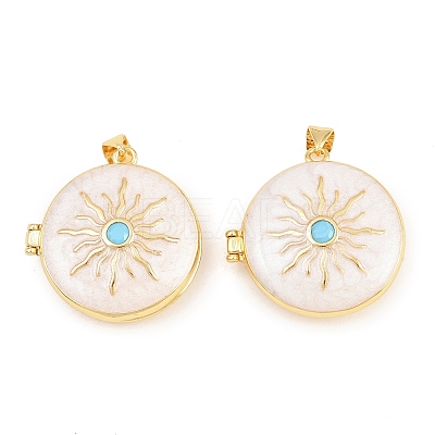 Brass Locket Pendants KK-D232-10G-1