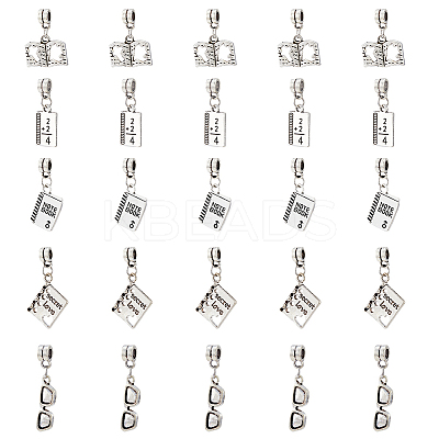 10 Sets Teachers' Day Tibetan Style Alloy European Dnagle Charm FIND-FH0006-83-1