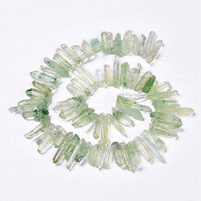 Natural Crackle Quartz Crystal Dyed Beads Strands G-I345-05G-1