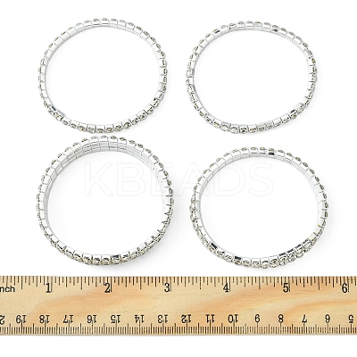 4Pcs 3 Style Brass Rhinestone Tennis Stretch Bracelet Sets for Girlfriend BJEW-FS0001-06-1